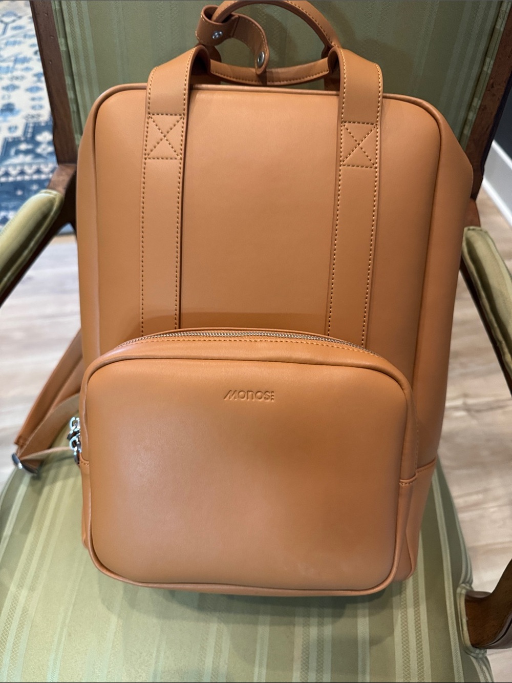 MONOS Tan Leather Travel Backpack
Used Once